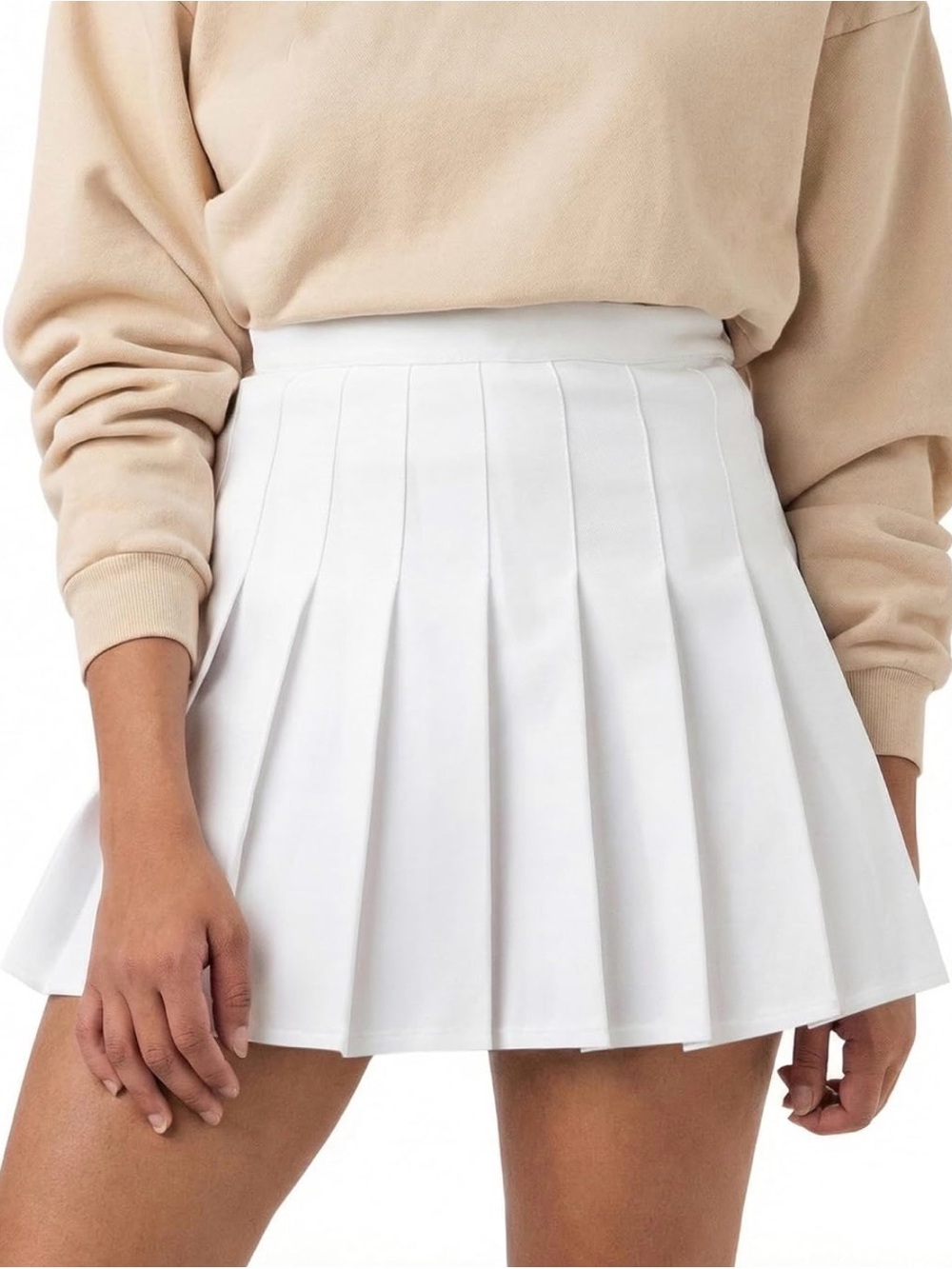 White Pleated Mini Skirt - Women's Tennis Style